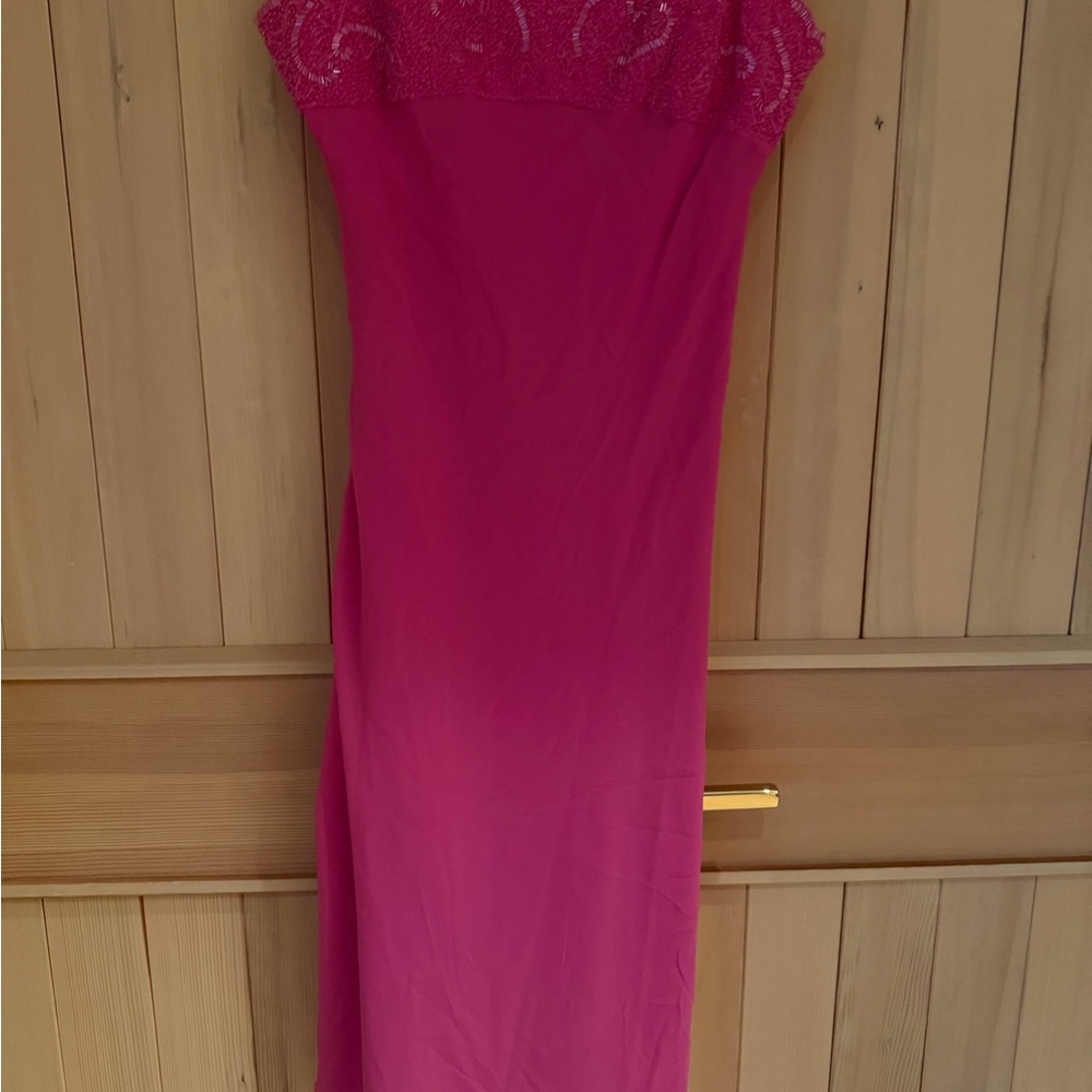 Banana Republic Strapless Fuchsia Evening Gown